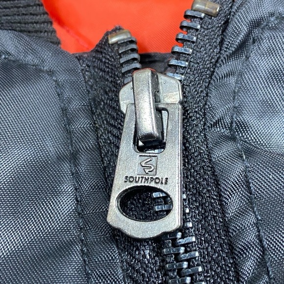 South Pole Jacket Mens 3XL Black Bomber MA-1 Flight Zip Pocket Streetwear - Picture 6 of 13